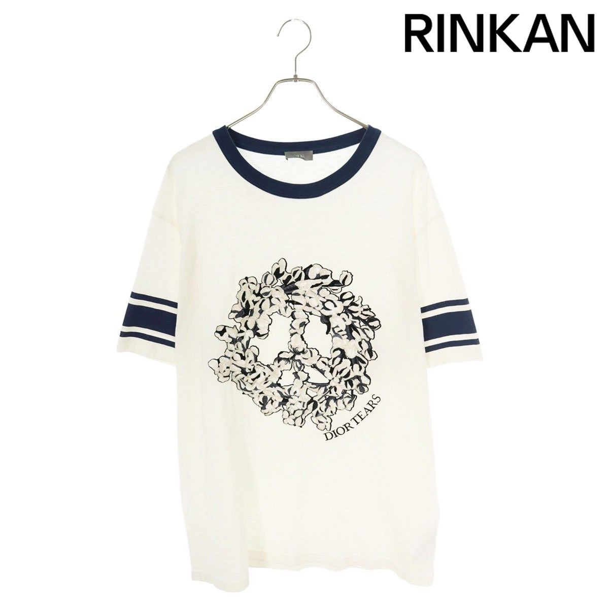 ディオール ×デニムティアーズ DENIM TEARS  23AW  393J696F0849 刺繍デザインリンガーTシャツ メンズ XL