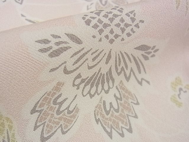 平和屋本店■極上　銀座もとじ　小紋　草花文　薄桜色地　逸品　DZAA1206kh4 平和屋本店□極上 銀座もとじ 小紋 草花文 薄桜色地 逸品 DZAA1206kh4