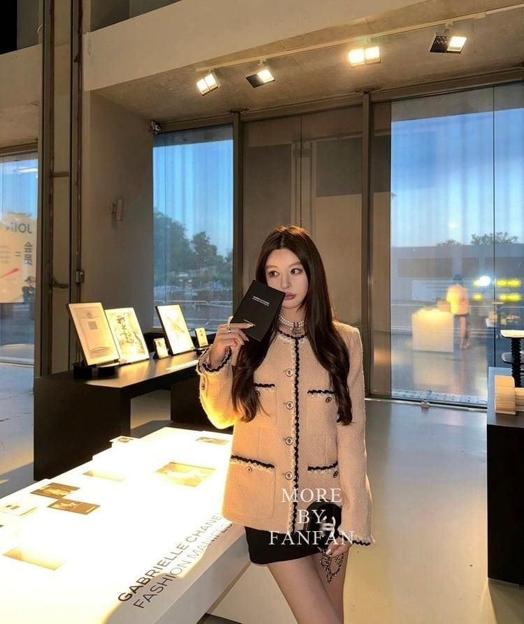 韓国❤️大人綺麗め♡ 高級感 エレガント ツイード ジャケット コート 