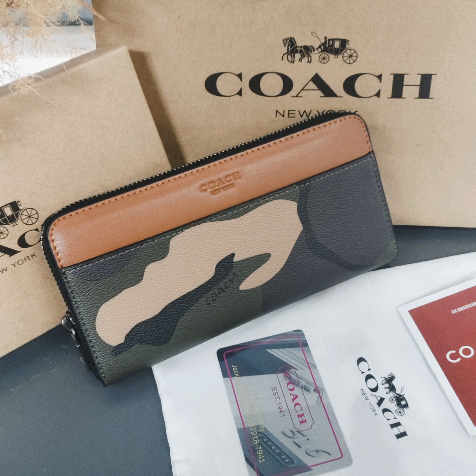 COACH】コーチ レディース 財布 リンゴ柄 ブラウン 長財布 アウトレット品 F86093 - メルカリ