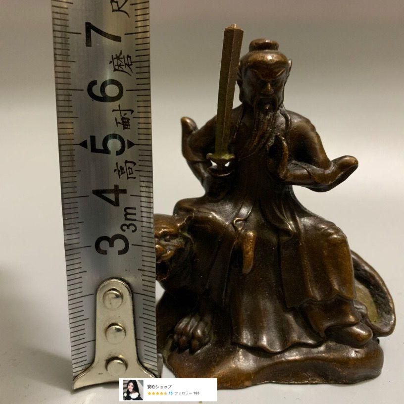 仏像，古銅製，時代物，辟邪，招財，細工細作，高2⃣️0⃣️.5⃣️cm，重1660克 友人旧蔵収蔵・銅製・寶石嵌・塗金・觀音菩薩仏像】・極上品
