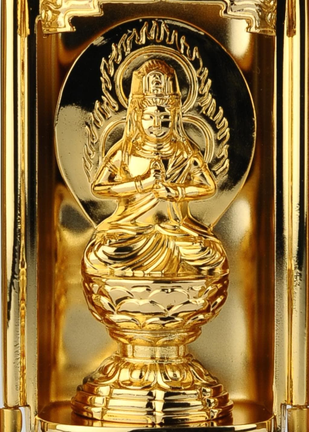 仏像　弘法大師 厨子入り(金メッキ/24金)＿『真言宗』 空海 高岡銅器 (こうぼうだいしZ) 仏像 弘法大師 厨子入り(金メッキ&frasl;24金)＿『真言宗』 空海 高岡銅器