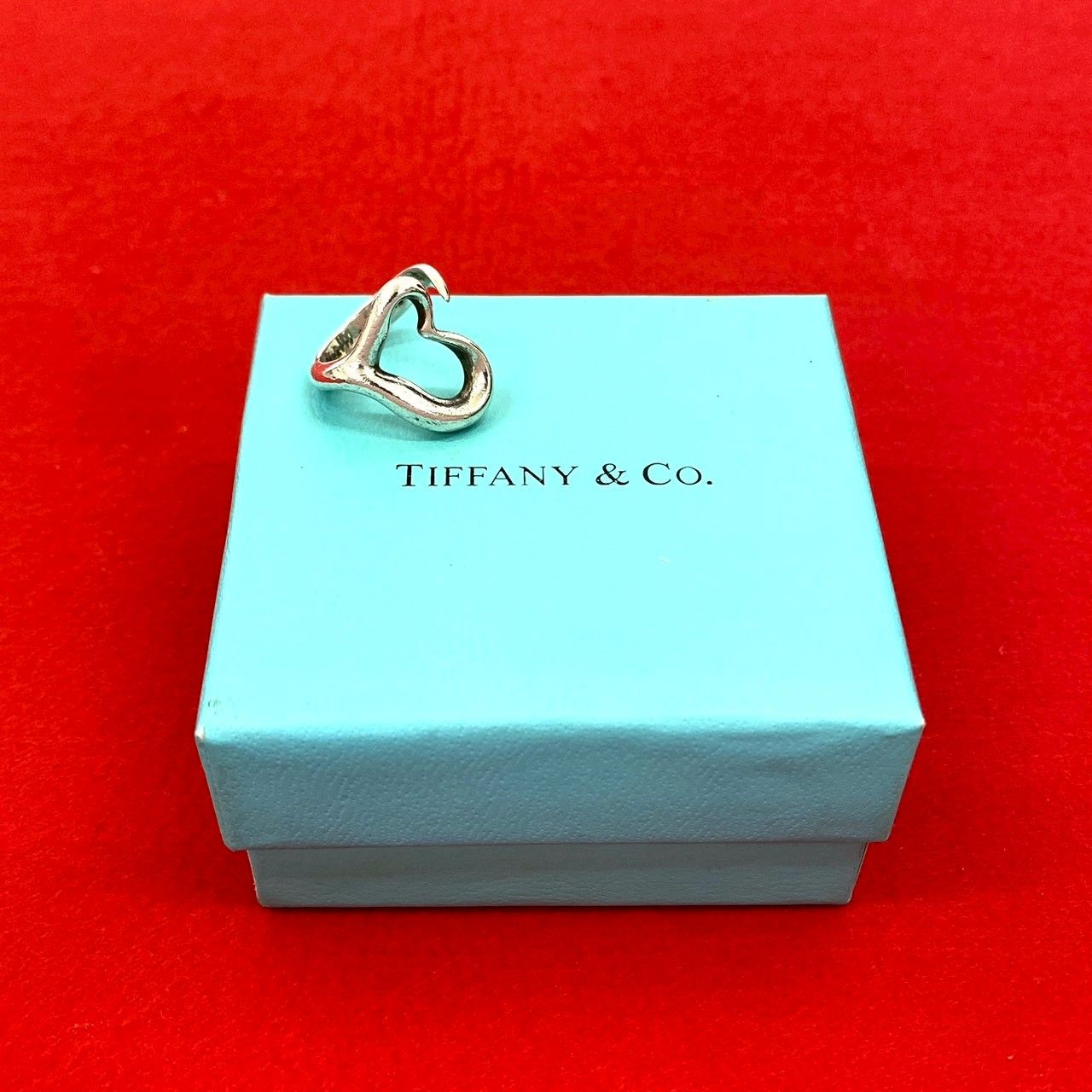 極 美品 TIFFANY&Co. ティファニー エルサペレッティ オープンハート リング シルバー925 指輪 7号 アクセサリー 小物 シルバー 10344