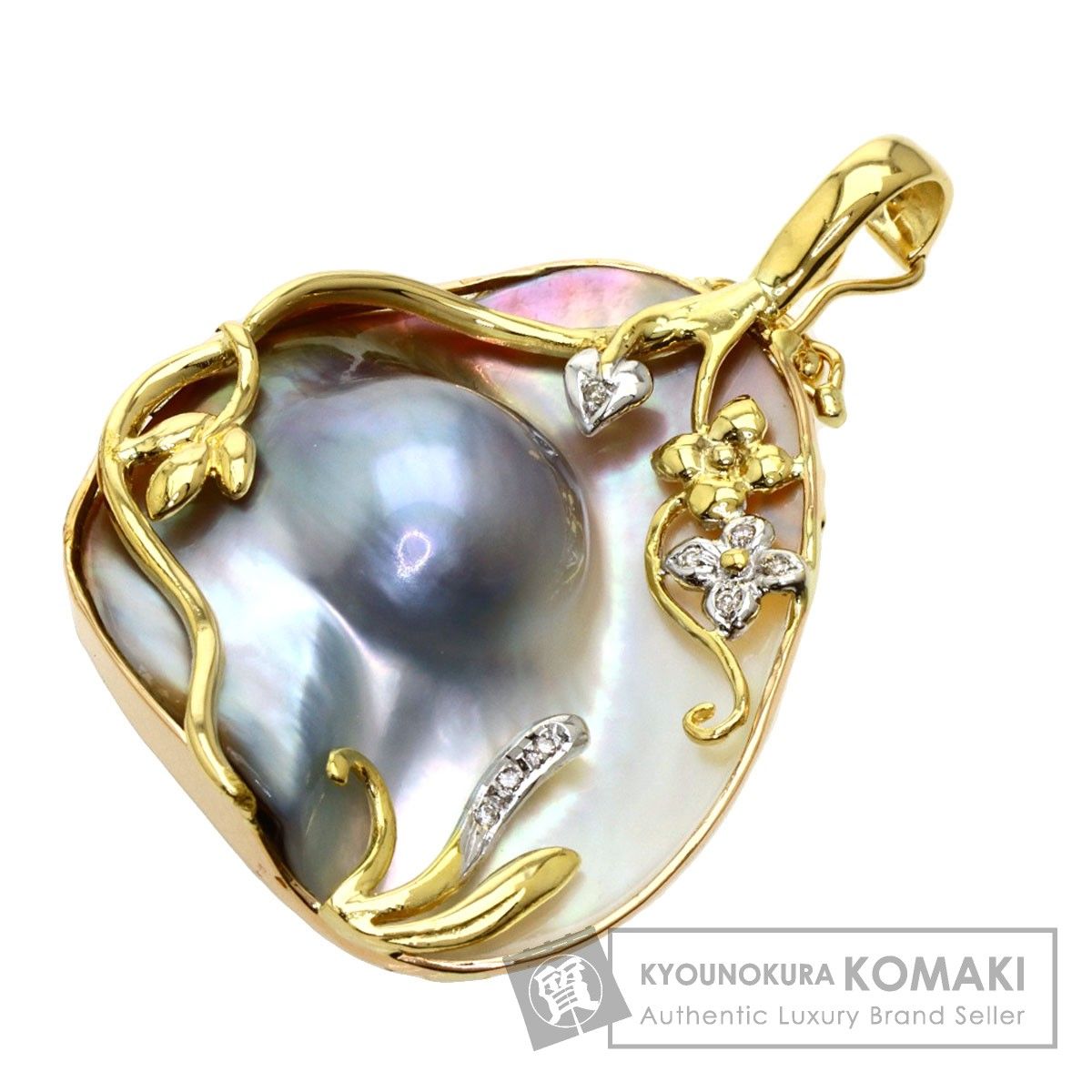 SELECT JEWELRY マベパール 真珠 ダイヤモンド ペンダントトップ K18YG