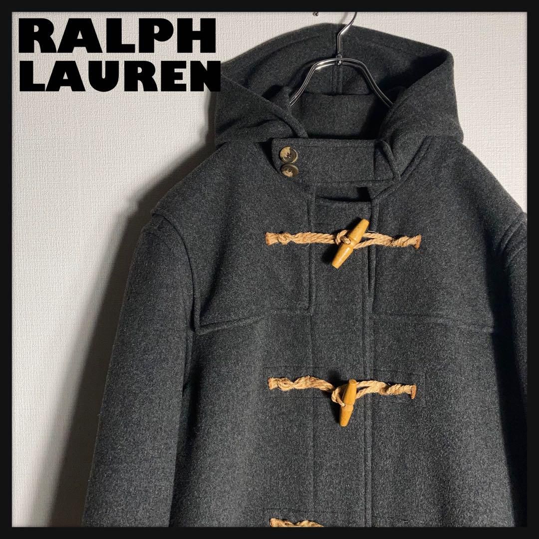 tk 90,sアメリカ製 Ralph Lauren ダッフルコート 90s USA製】RALPH LAUREN ダッフルコート ウール グレー L
