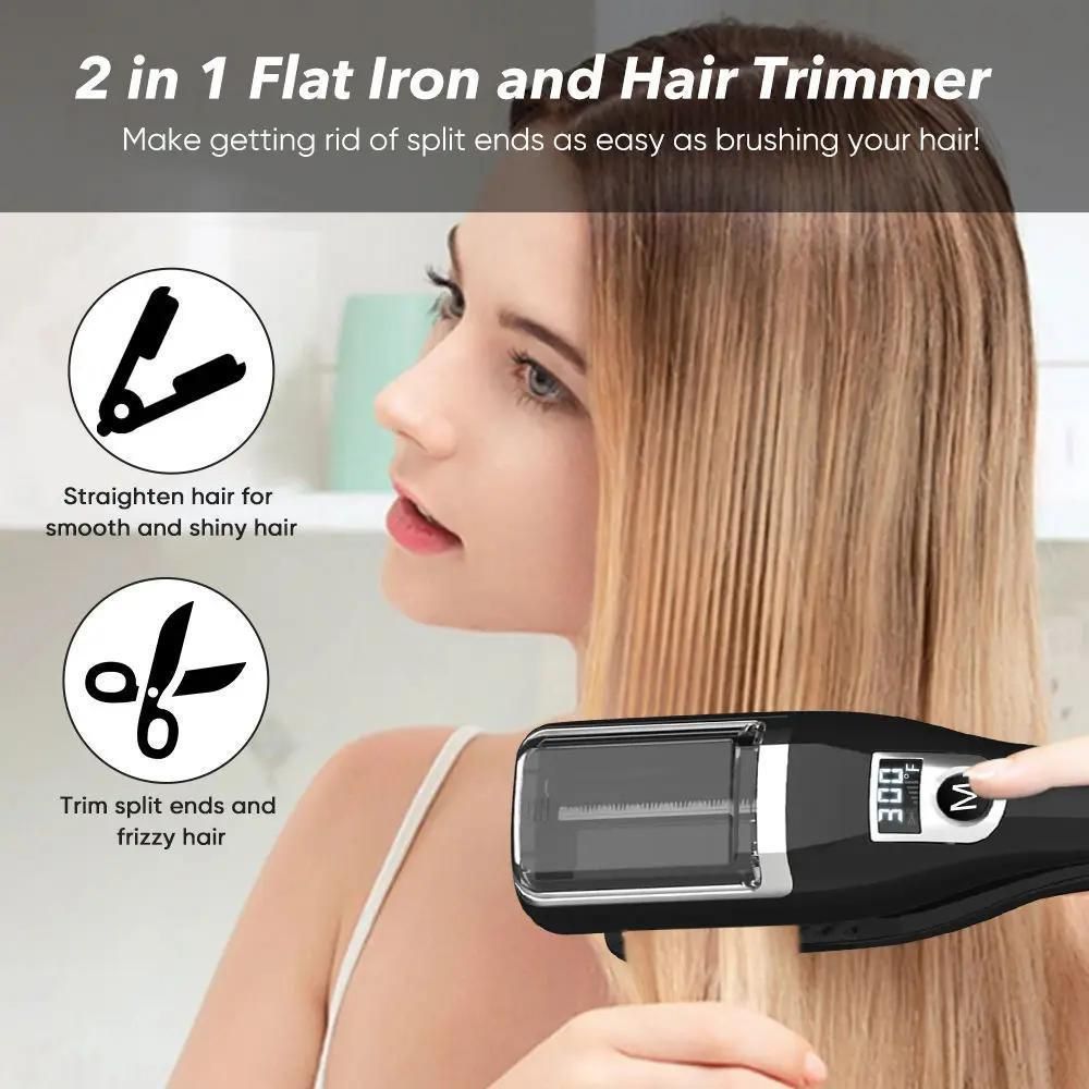 1pc 2イン1のプロフェッショナルなヘアカッティングツール エンドトリミングとヘアストレートに適しています コードレスデザインで 乾いたまたは損傷したヘアを取り除く自動ヘアカッティングデバイスで ヘアスタイリングを愛する人に最適なギフトです