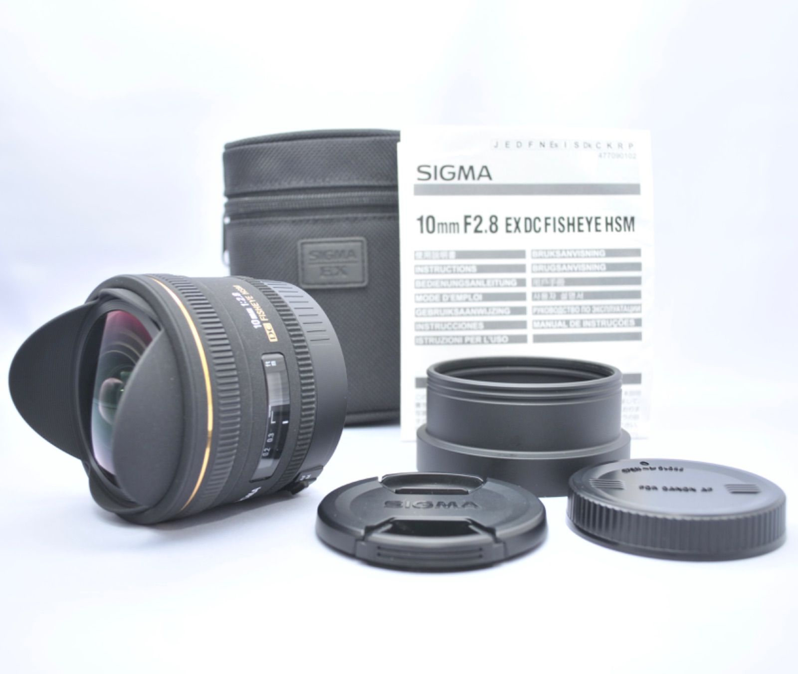 SIGMA シグマ単焦点魚眼レンズ 10mm F2.8 EX DC FISHEYE HSM キヤノン用 対角線魚眼 APS-C専用 477547 -  メルカリ