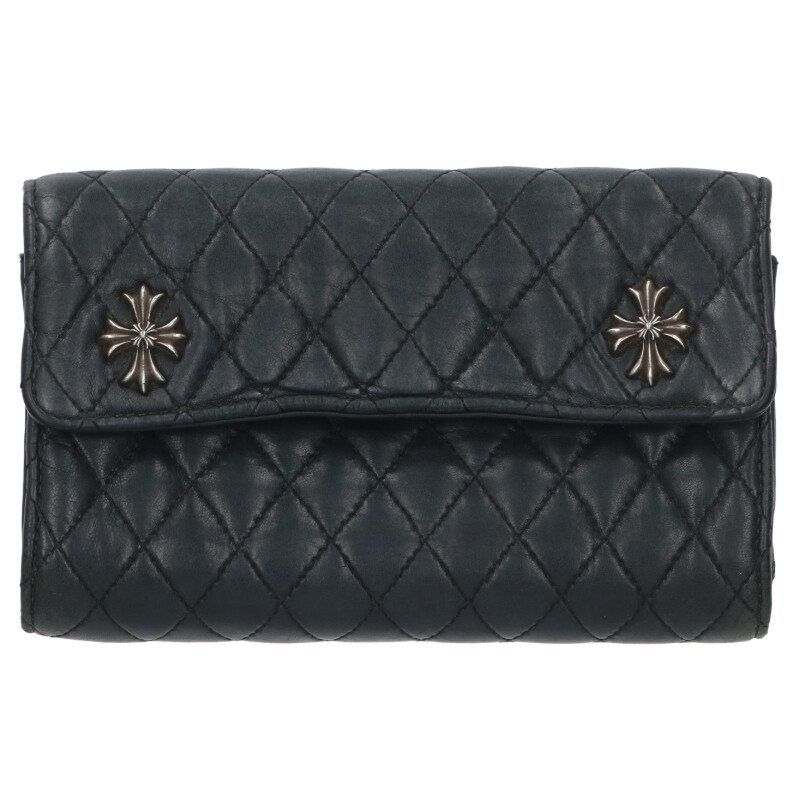 クロムハーツ DINNER ディナー キルティングレザークラッチバッグ メンズ