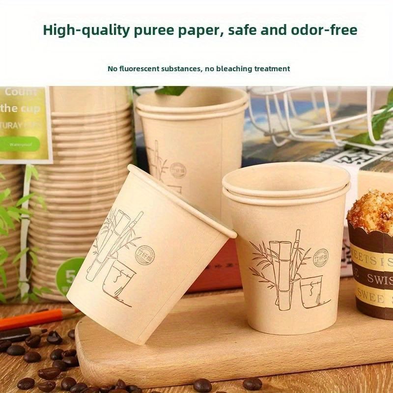 オフィス用カスタマイズ食品グレード水カップ 厚手紙ファイバーカップ 使い捨て紙コップ 天然竹繊維