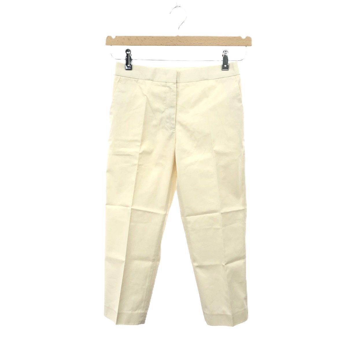 良好 JIL SANDER ジルサンダー スラックス パンツ サイズ 32 クリーム コットン100％ レディース 241001003839