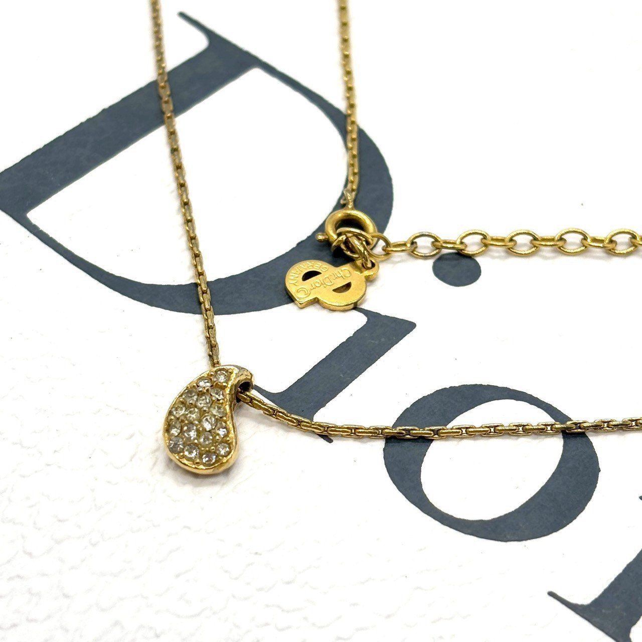 Christian Dior / ティアドロップ/ネックレス/--/ラインストーン/レディース// Christian Dior◇ティアドロップ/ネックレス/--/ラインストーン