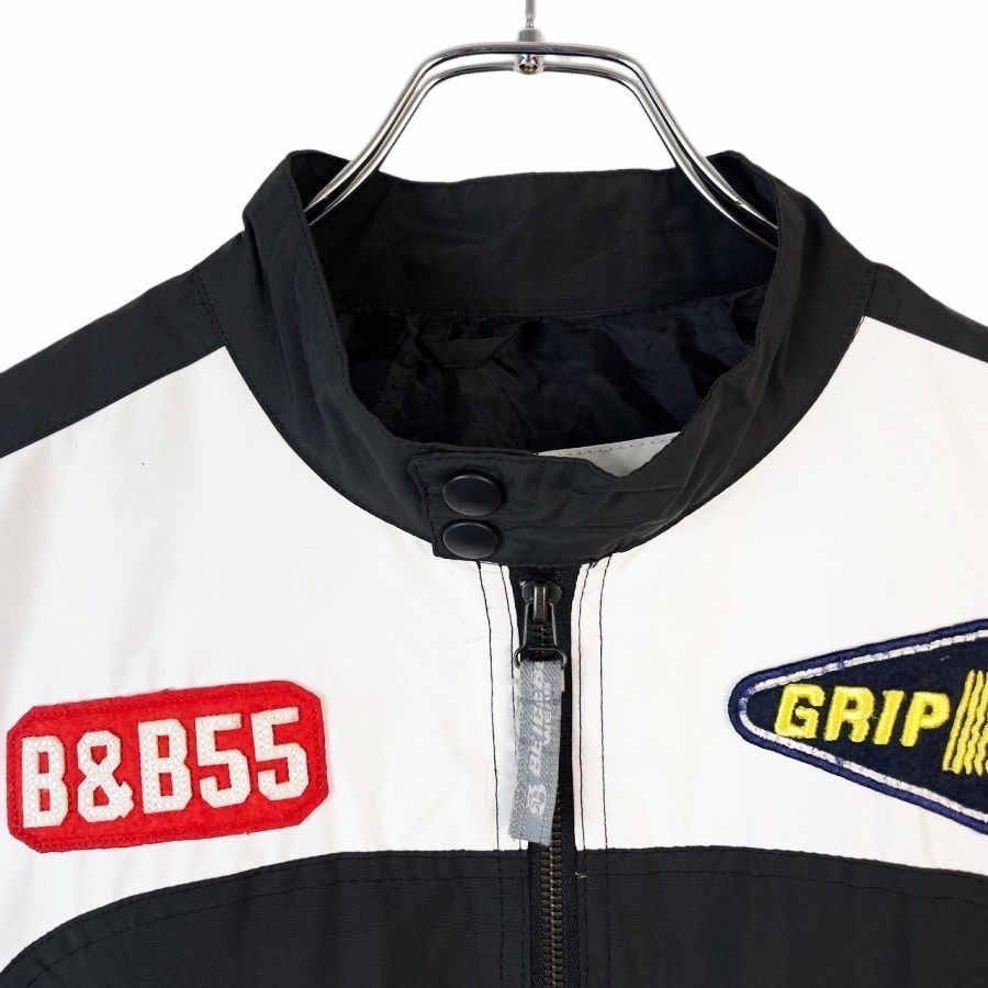 極美品　WE11DONE アーム ラバー ワッペン ジャージ ガウン ジャケット BEIGEBE WEARレーシングジャケットブルゾンナイロンジャケット