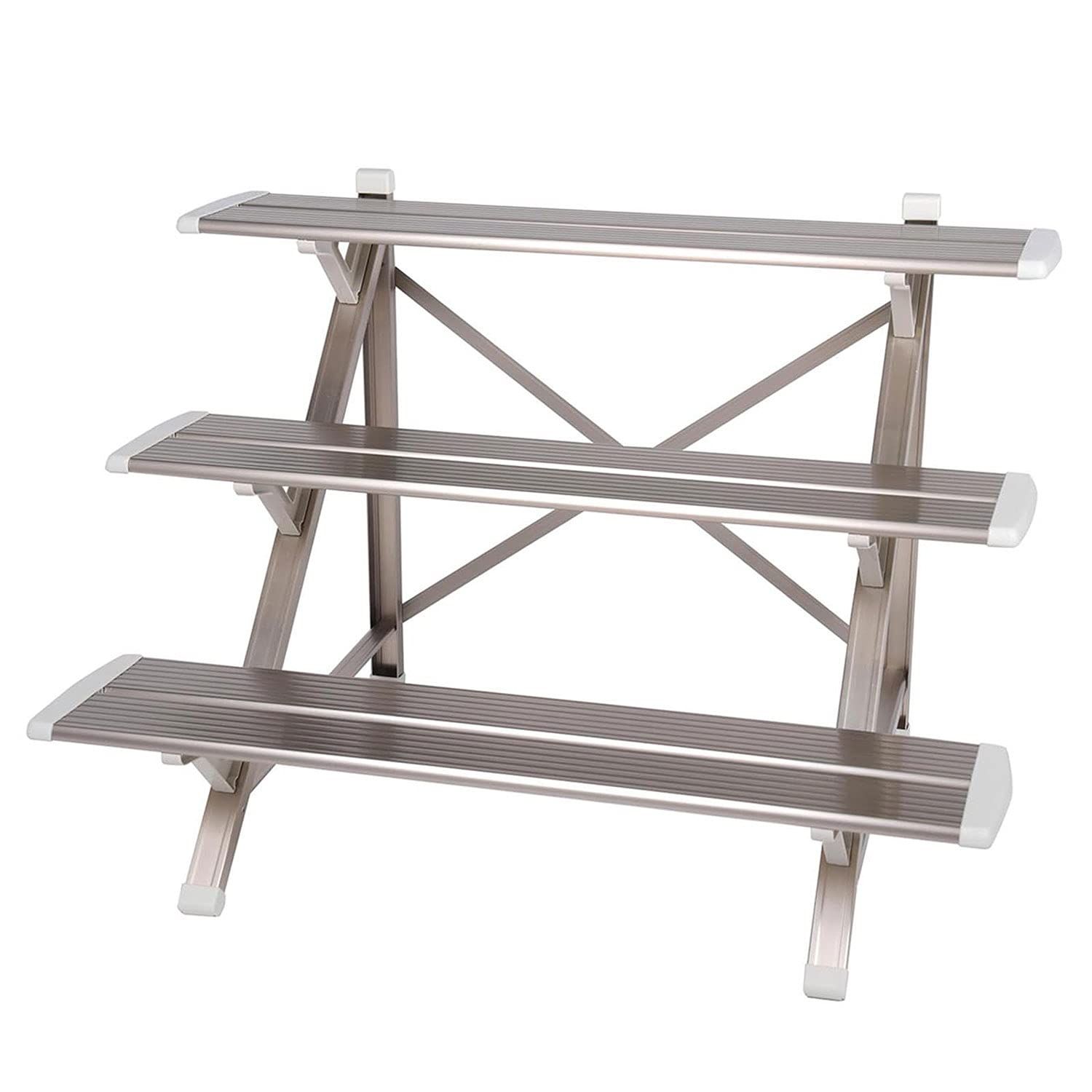 ピカ PiCa 軽量 アルミ製 フラワースタンド 3段 ライトブロンズ FSA-K93BL 幅90cmタイプ 組立式