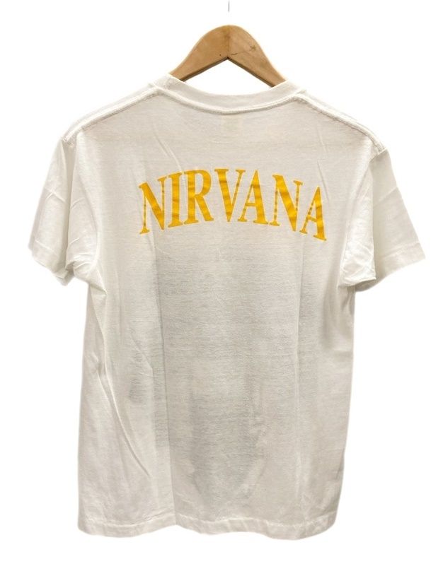 バンドTシャツ BAND-T ヴィンテージ Vintage NIRVANA ニルヴァーナ SCREEN STARS 袖シングル US古着 M Tシャツ プリント ホワイト 101MT-2585