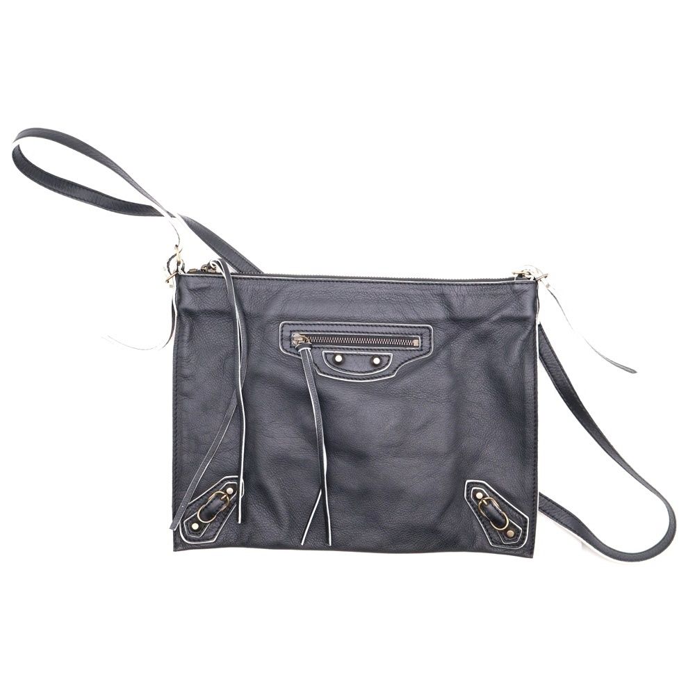 【送料関税込】Balenciaga - クロスボディバッグ レザーベージュ BALENCIAGA】Shopper ラージダストバッグ クロスボディ ポーチ