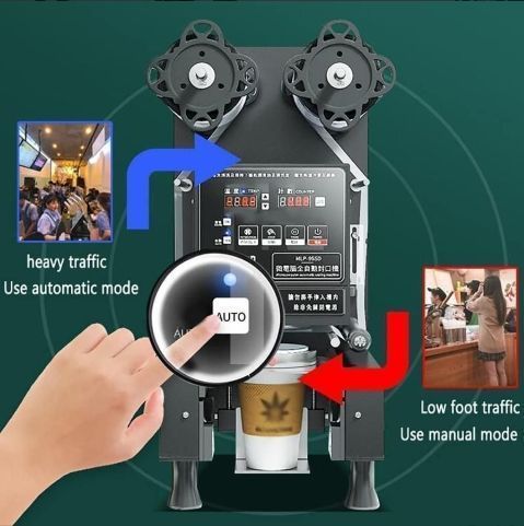 電動カップシーリングマシン 全自動業務用カップシーラー タピオカ