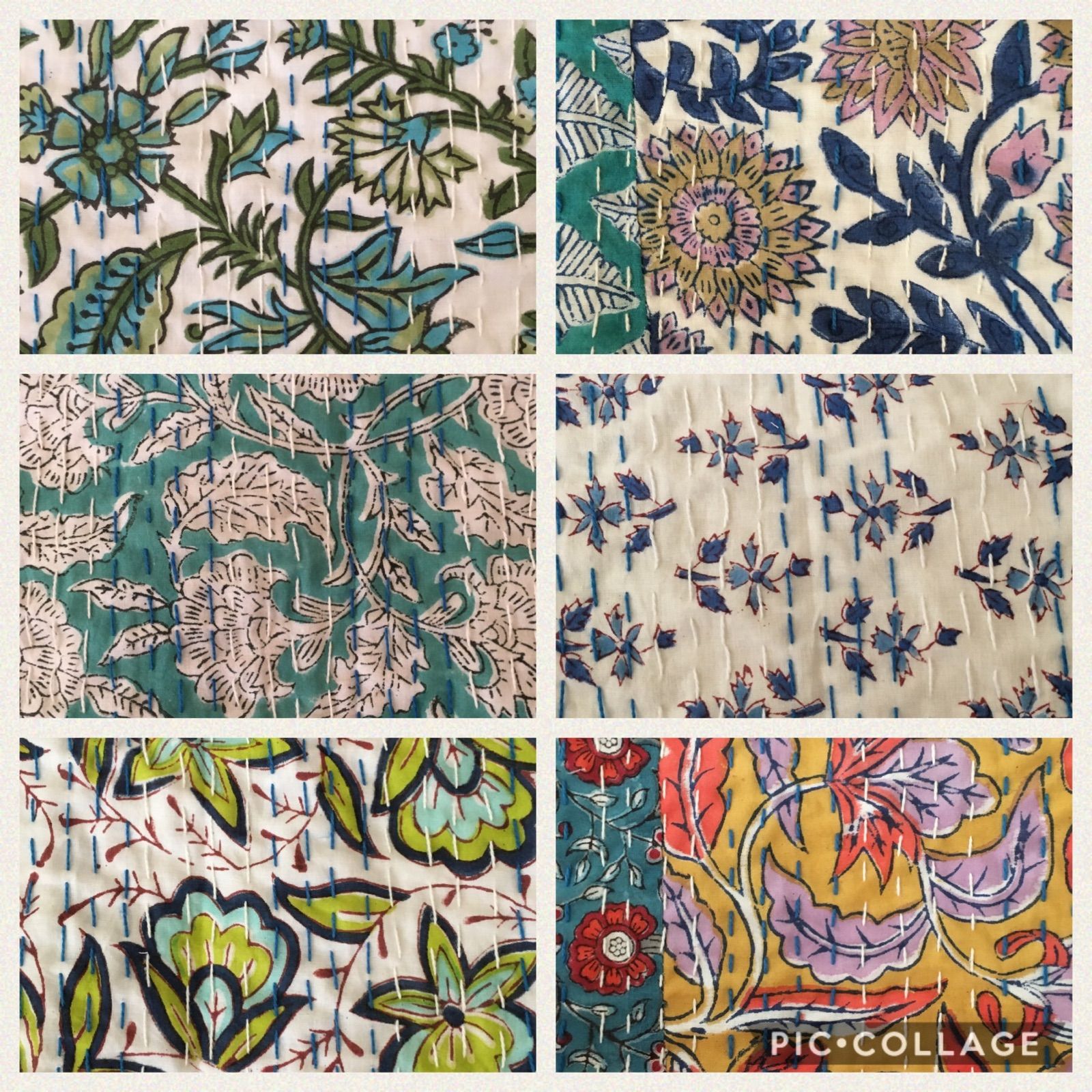 s1 ブロックプリント パッチワークカンタキルト ロングコート