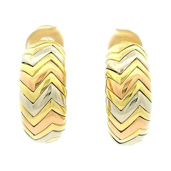 送料無料・返品可♪ブルガリ スピガ ピアス K18スリーカラー 新品  