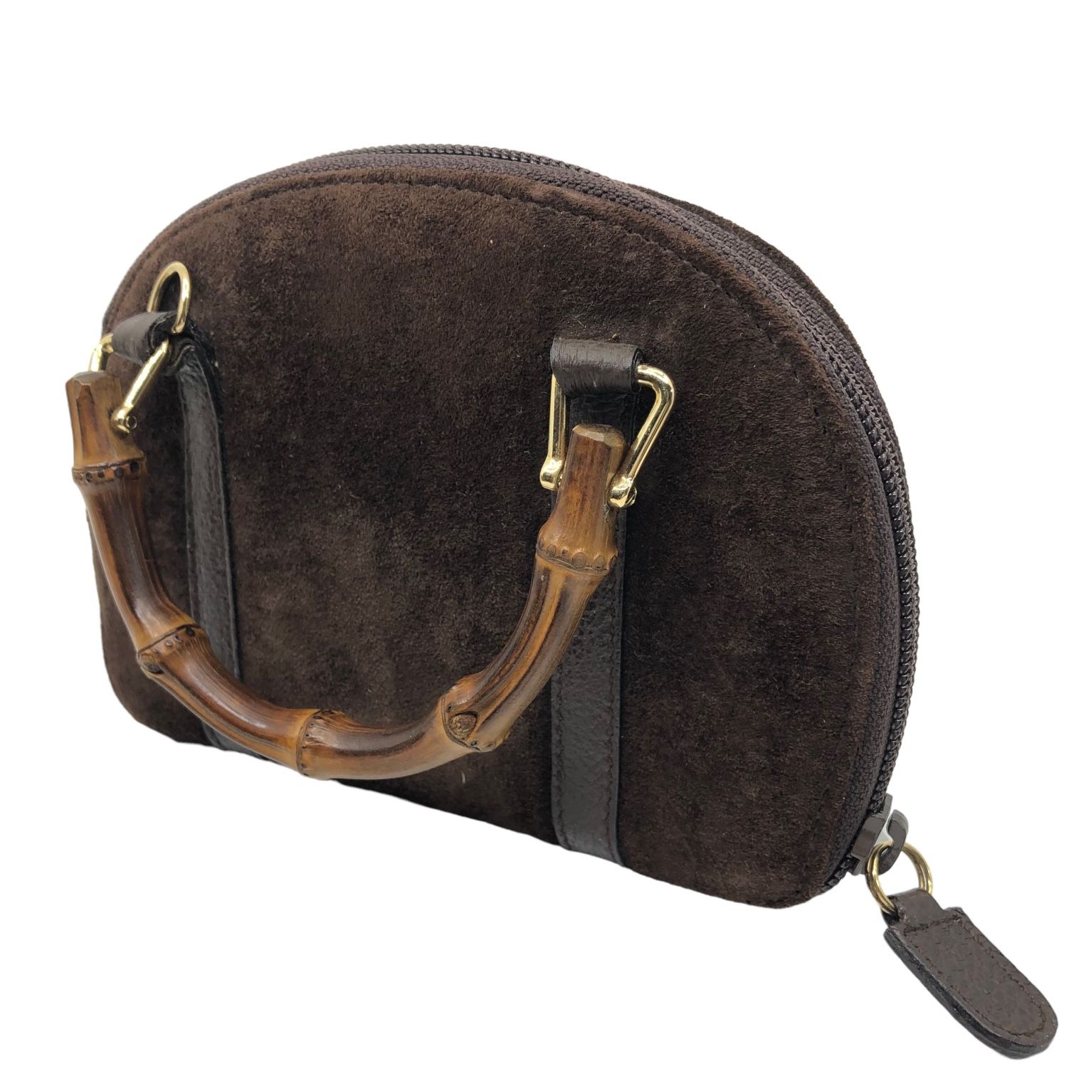 GUCCI(グッチ) OLD GUCCI 2WAY mini suede bamboo shoulder bag ミニ 