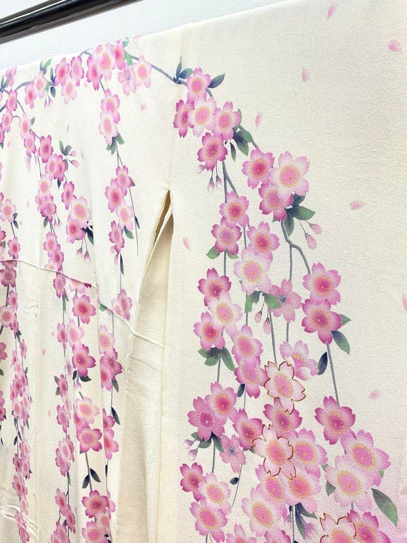 振袖 豪華 金駒 ちりめん 桜 身丈164cm パールトーン加工済 MO3137 