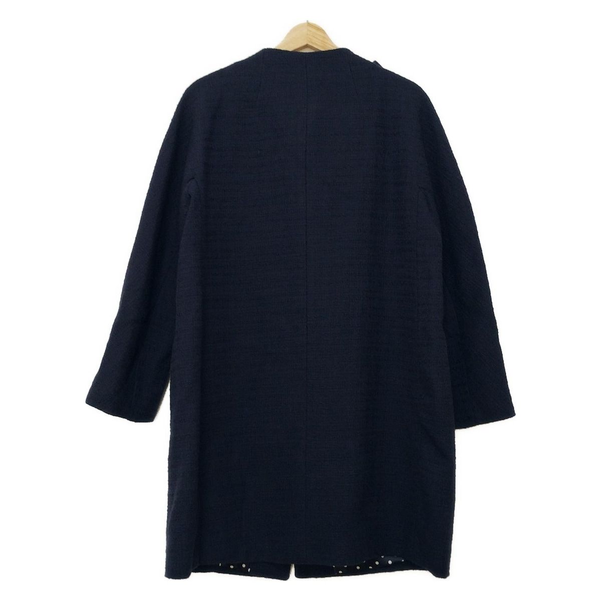 Kate spade ケイトスペード コート サイズL レディース - ネイビー 長袖 リボン 冬