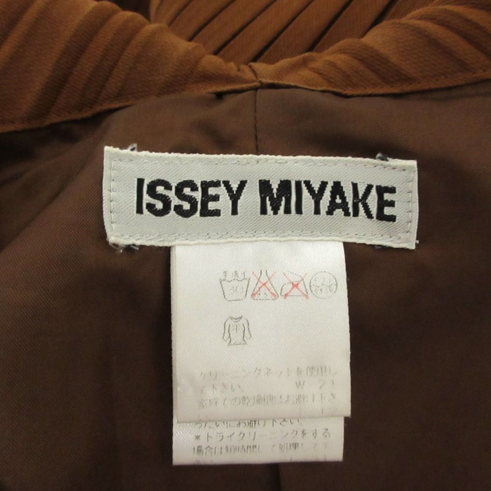 ISSEY MIYAKE イッセイミヤケ プリーツジャケット ブラウン M 良品 ISSEY MIYAKE イッセイミヤケ プリーツ ビッグカラー