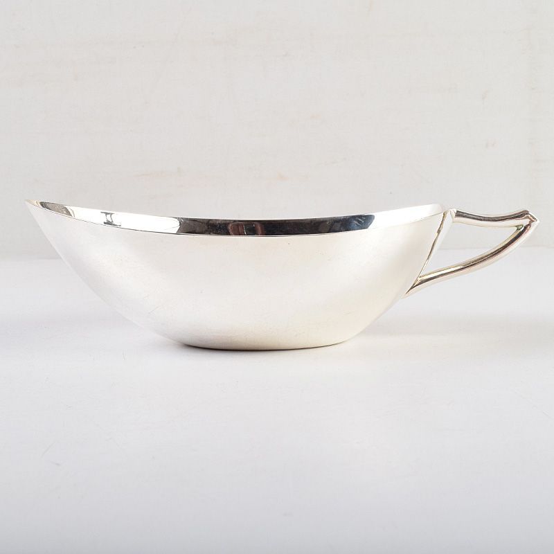 煎茶道具 大阪尚美堂造 銀製 湯冷 若葉 約182g 共箱 F S1