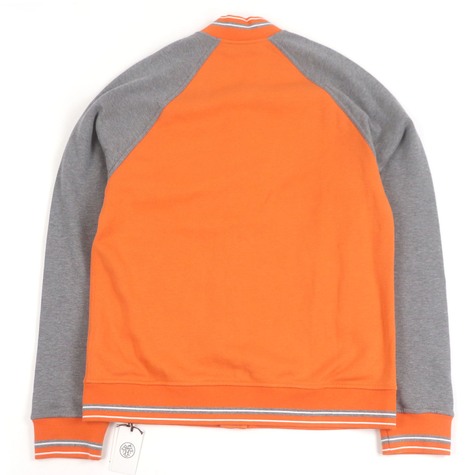 レア品✨美品✨HERMES エルメス ブルゾン リバーシブル 46 オレンジ 絹 未使用品□HERMES エルメス 2021年製 Hロゴ刺繍 セリエボタン
