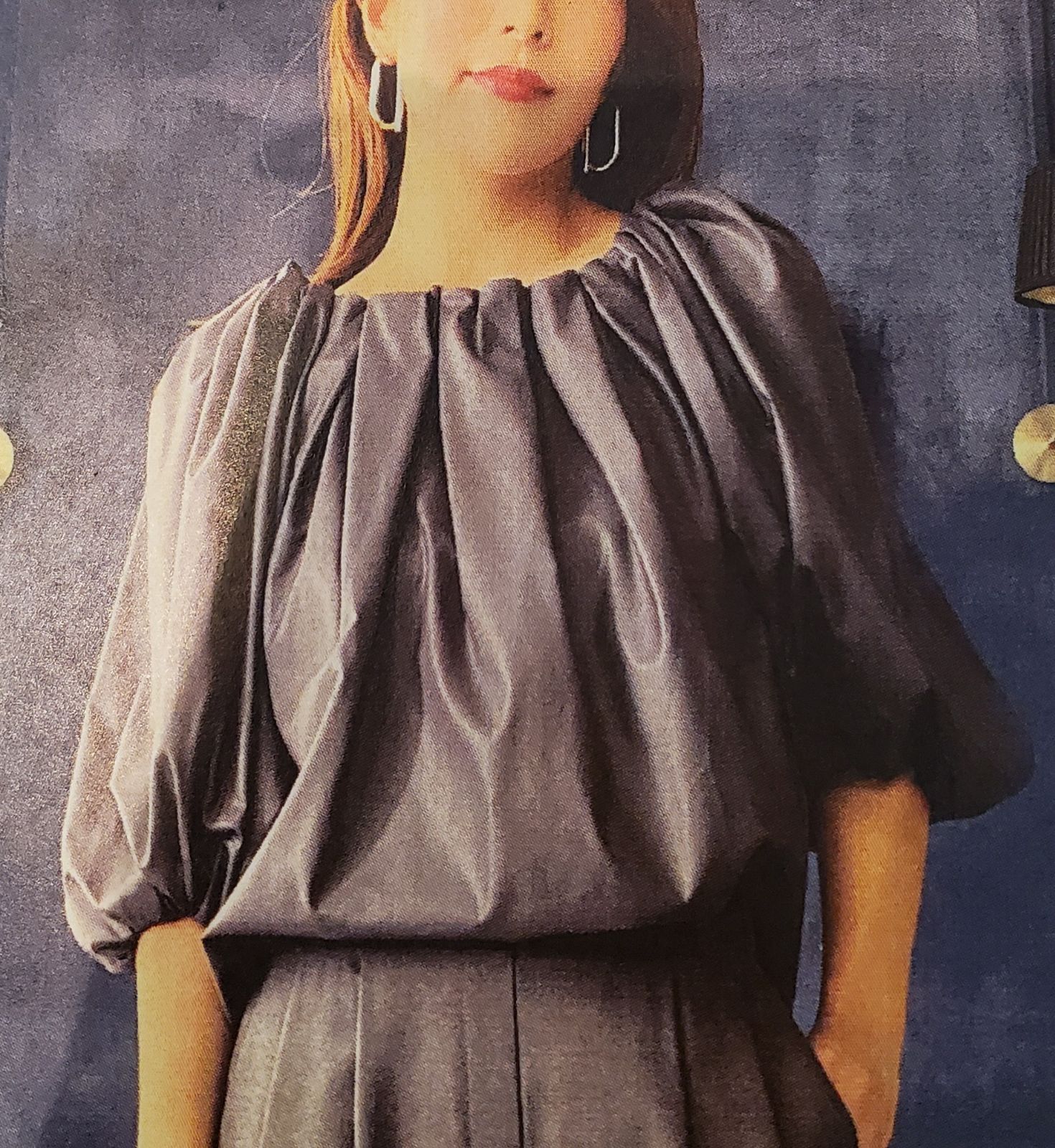 Bluefronce 2025 AW 2 WAY ギャザーブラウス 襟の開きを調整 きれいめ