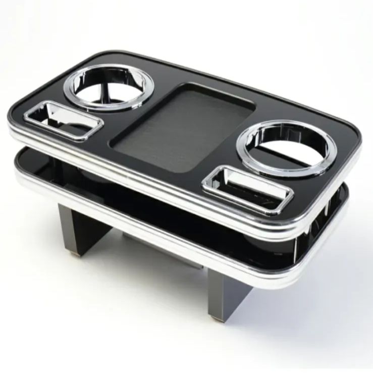 メーカー直送 NV350キャラバン E26 リア用 ピアノブラック スリーピース オリジナル 自動車用 センターテーブル ドリンクホルダー 付き コースター付属 ThreePiece!エンブレム付属 リア テーブル