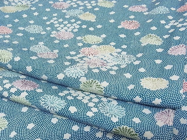 平和屋-こころ店■上質な小紋 草花文 着丈158cm 裄丈62cm 正絹 逸品 B-ag4058