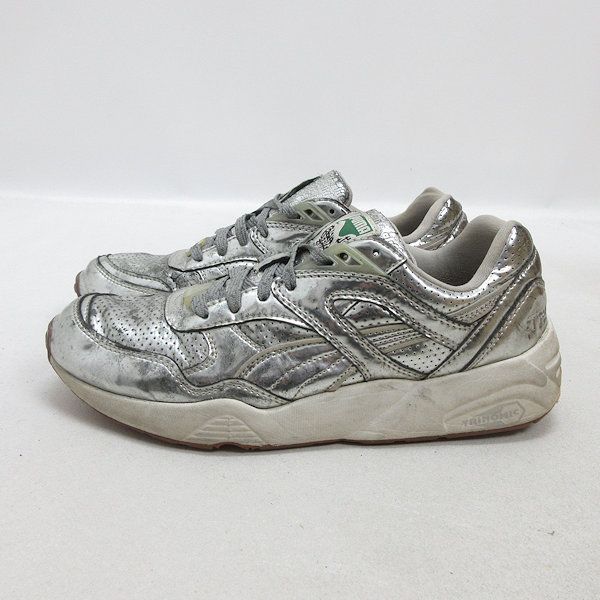 y【24.5cm】プーマ/PUMA R698 X TRINOMIC X ALIFE 357736-01トライノミック銀LADIES向き/18【中古】