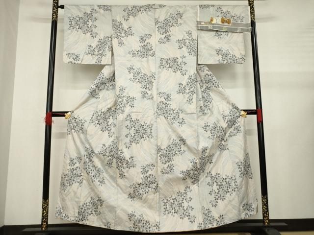 平和屋着物 本場大島紬 白大島 手織り 一元7マルキ 総絣 枝葉文 成田博宗作 証紙付き 正絹 AABB0471ck