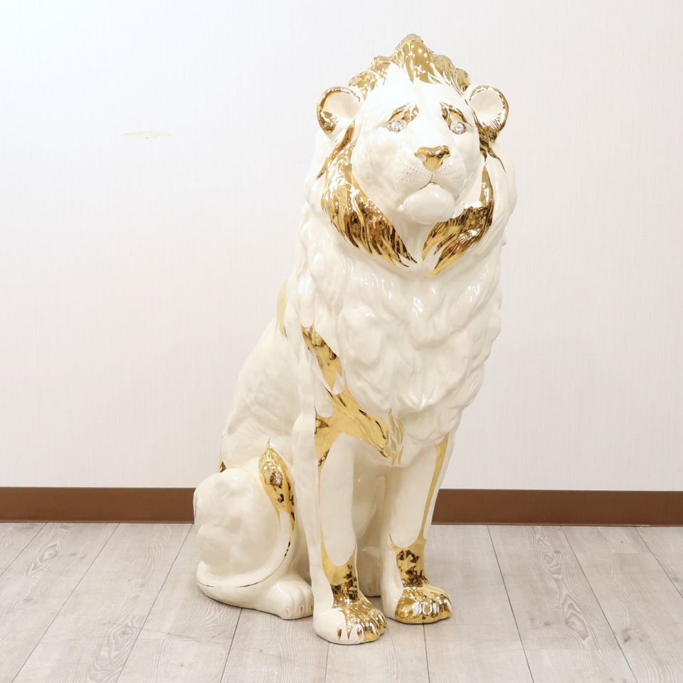 陶器 動物 ライオン 置物 イタリア製 獅子