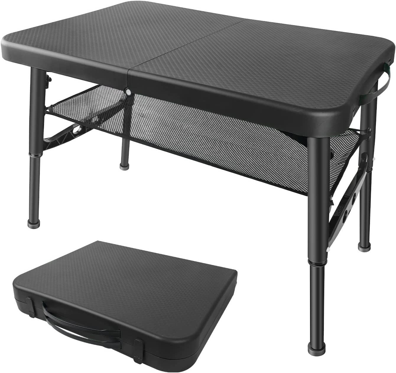 【色: テーブル・チェアセット/黒】BIKYO 折りたたみテーブルセット チェア