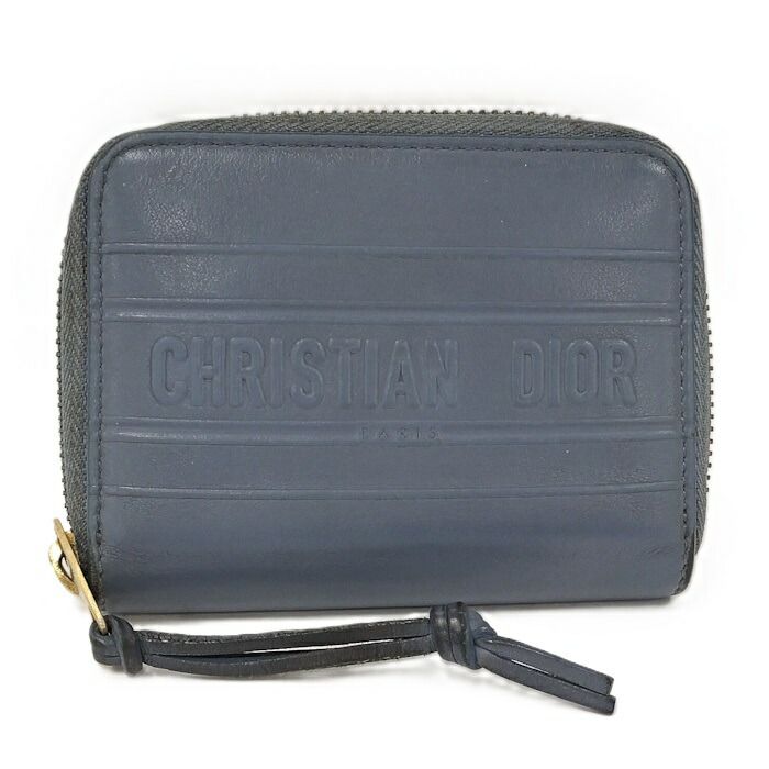 Christian Dior コインケース レザー ブルー系
