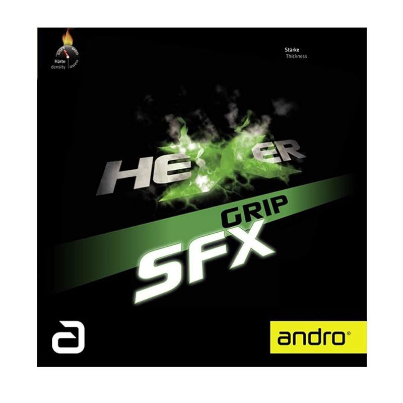andro(アンドロ) 卓球 ラバー HEXER GRIP SFX (ヘキサーグリップ エスエフエックス) 裏ソフト テンション (スピン) クロ 1.9 0