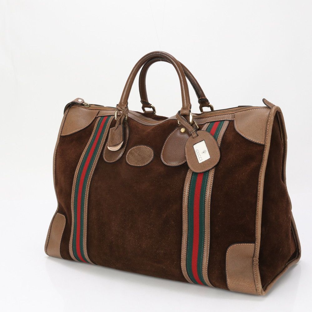 正規極美品！グッチ　ボストン　GG柄　シェリーライン　旅行バッグ 極希少 グッチ GUCCI ボストンバッグ スエード シェリーライン