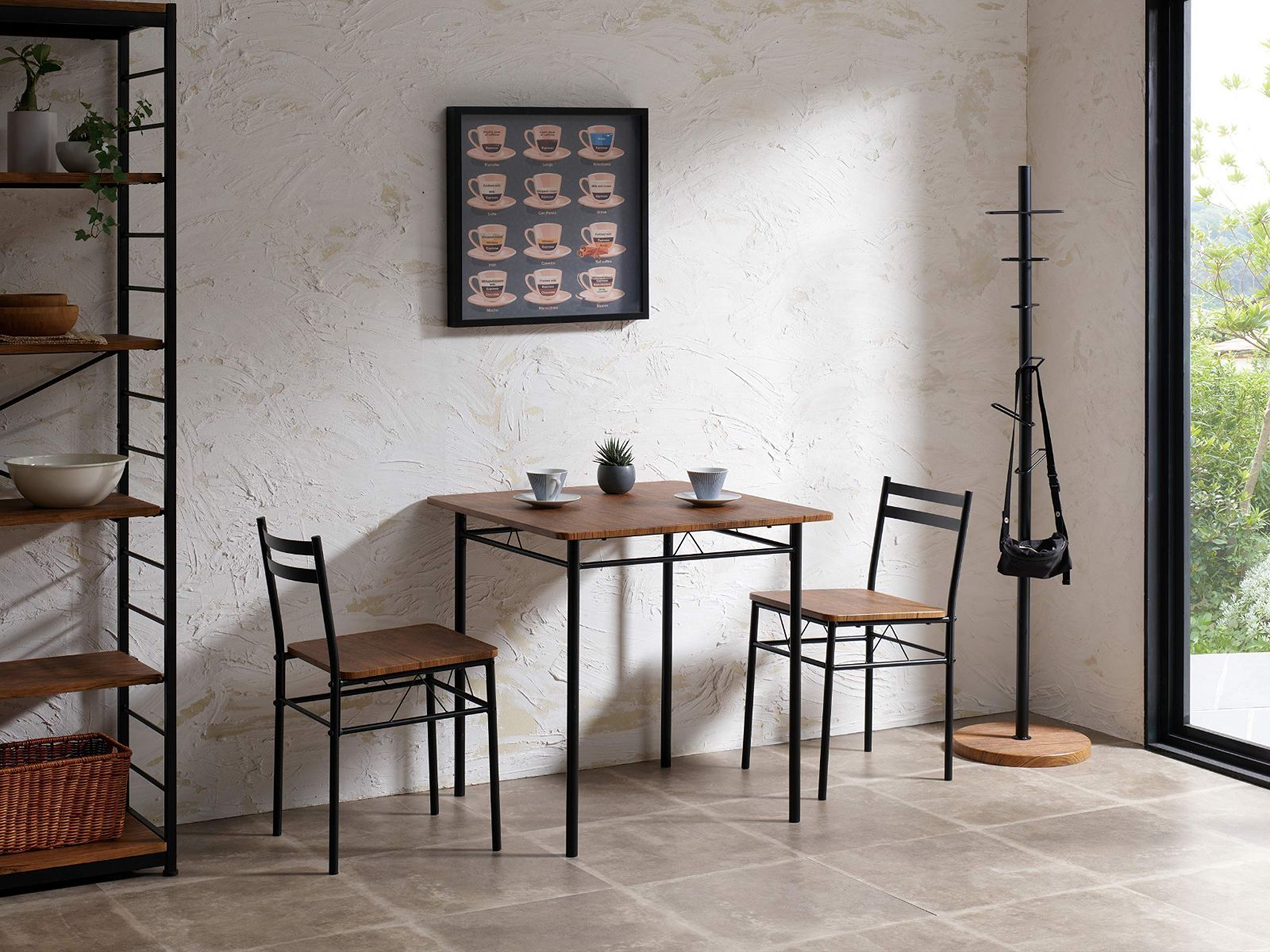 ダイニング3点セット テーブル チェア 2人掛け 長方形 シンプル ブラウン DS-V70 BR