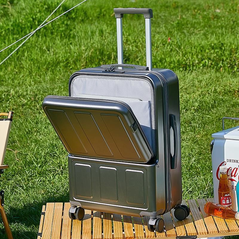 スーツケース フロントオープン USBポート付き 機内持ち込み キャリーケース 軽量 静音 ファスナー 大容量 360度回転 シンプル 親子セット 旅行 出張プレゼント