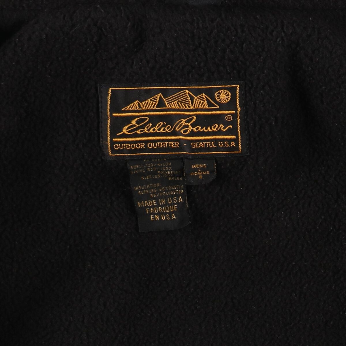 古着 80~90年代 エディーバウアー Eddie Bauer 黒タグ 中綿マウンテンジャケット シェルジャケット パファージャケット USA製/evb005418