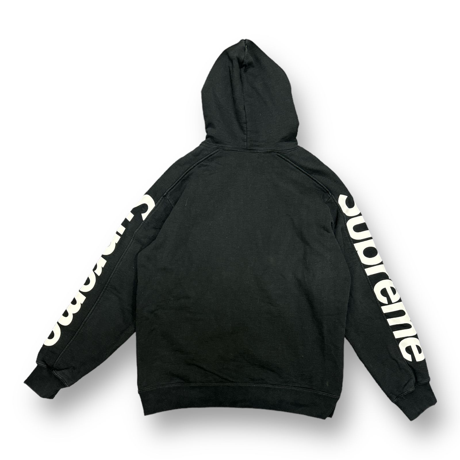 国内正規 Supreme 18SS Sideline Hooded Sweatshirt サイドライン スウェット フーディー アームロゴ パーカー  シュプリーム ブラック L 64586A