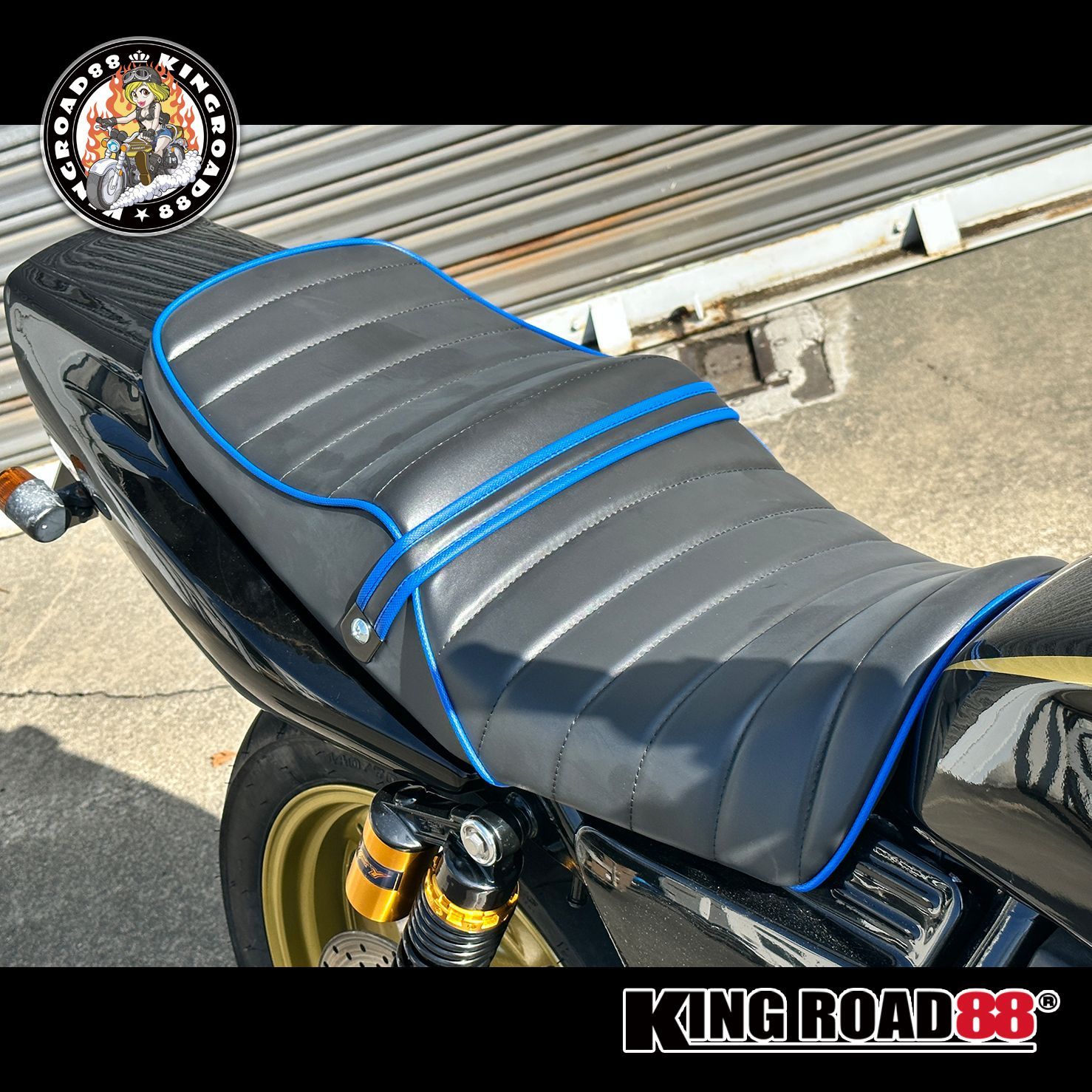 XJR400 前期 4HM タックロールシート / あんこ抜き ブルー