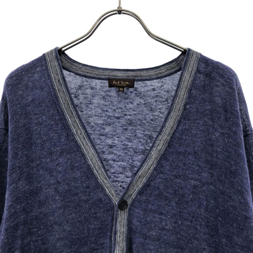 未使用✨現行ボックスタグ　ポールスミス Vネックカーディガン　長袖　グリーン　M ウィメンズ デザイン ステッチ Vネック カーディガン（サックスブルー