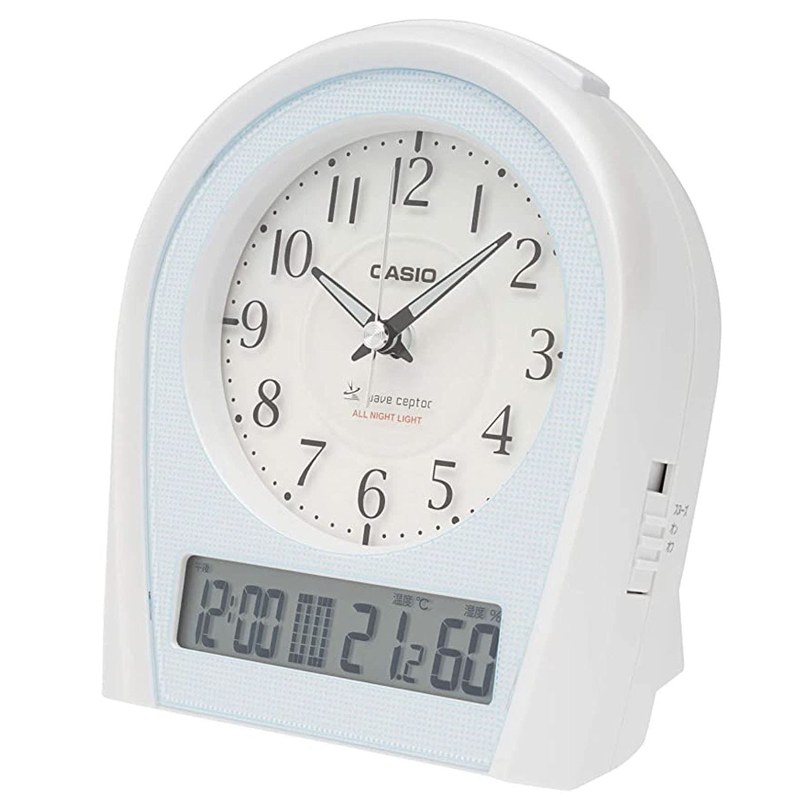 【特価商品】夜見えライト付き 電波時計 置時計 パールシルバー カシオ TTM-160NJ-8JF CASIO