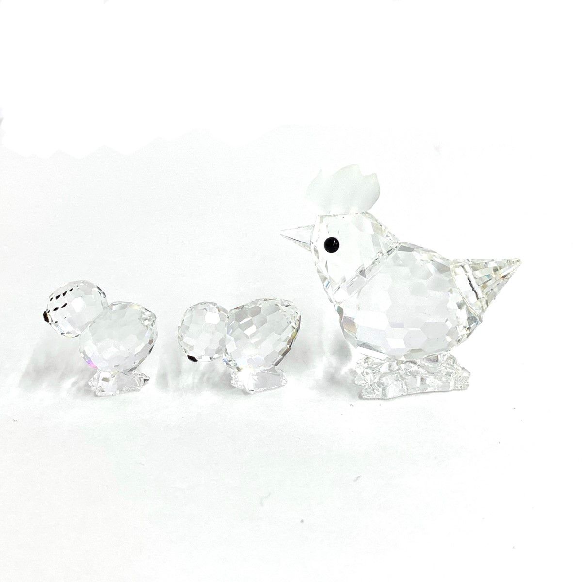 SWAROVSKI スワロフスキー フィギュリン クリア にわとり/親子