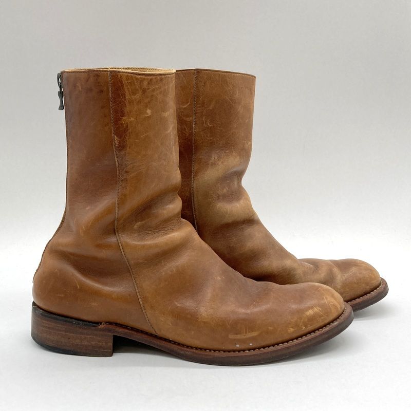ripvanwinkle リップヴァンウィンクル レザーブーツ バックジップ シューズ カジュアル メンズ 26cm ブラウン 靴 B14899◆