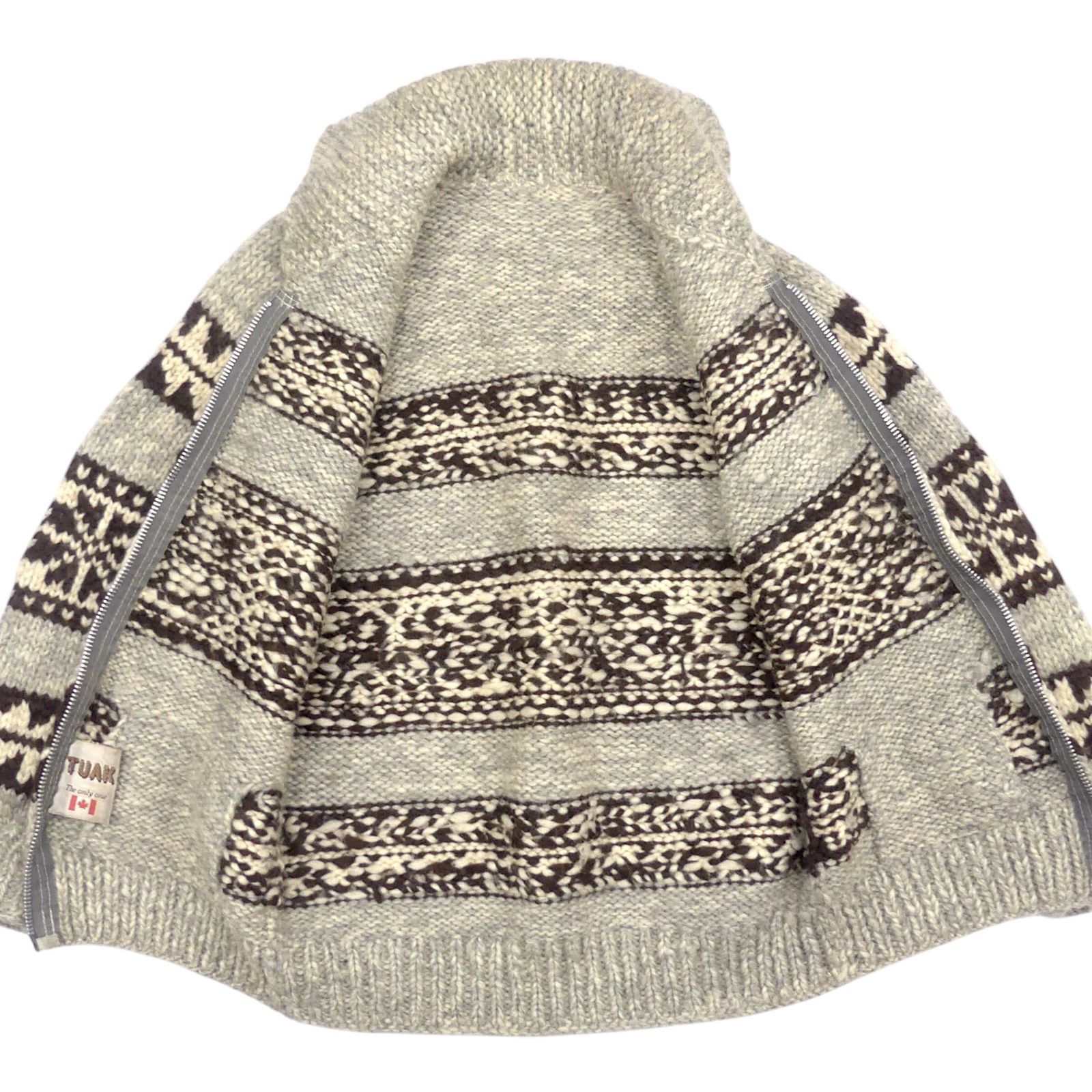 TUAK トゥアク カウチン セーター ハンドニット カナダ 雪柄 グレー 