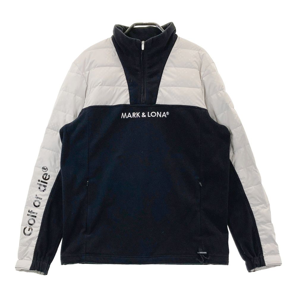 サイズ 46 MARK-LONA マークアンドロナ ハーフジップ ダウン切替 フリースブルゾン ブラック系 240101513571 ゴルフウェア メンズ ストスト