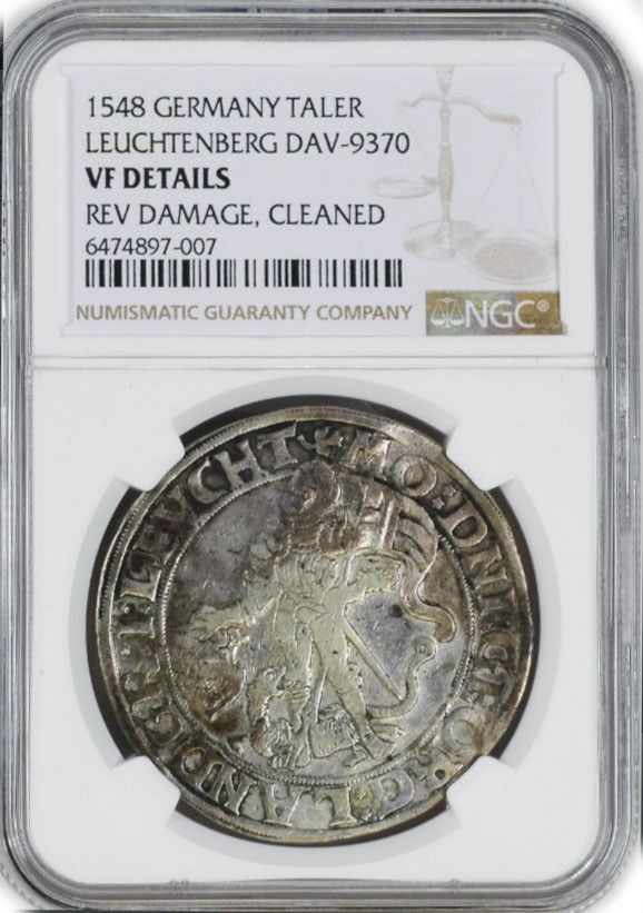 1548 German States Leuchtenberg Georg III Taler Silver DAV-9370 NGC VF Details